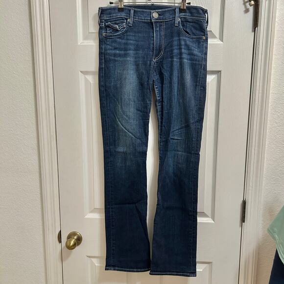 True Religion Straight Leg Jeans Dark Blue Women’s Size 30 - Picture 1 of 7